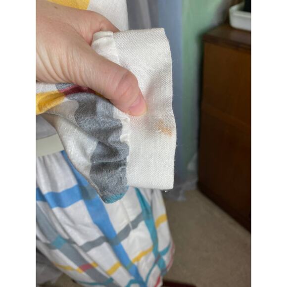 Dress Windowpane plaid shirt dress red blue yellow - Picture 5 of 16